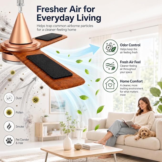 Ceiling Fan Filters for Blades, 15 Pack Fan Air Purifier Pads - Image 3
