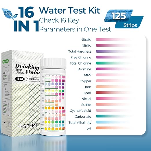 TESPERT Drinking Water Test Strips 125ct 16 in 1 – 30s Quick Screening - Image 2