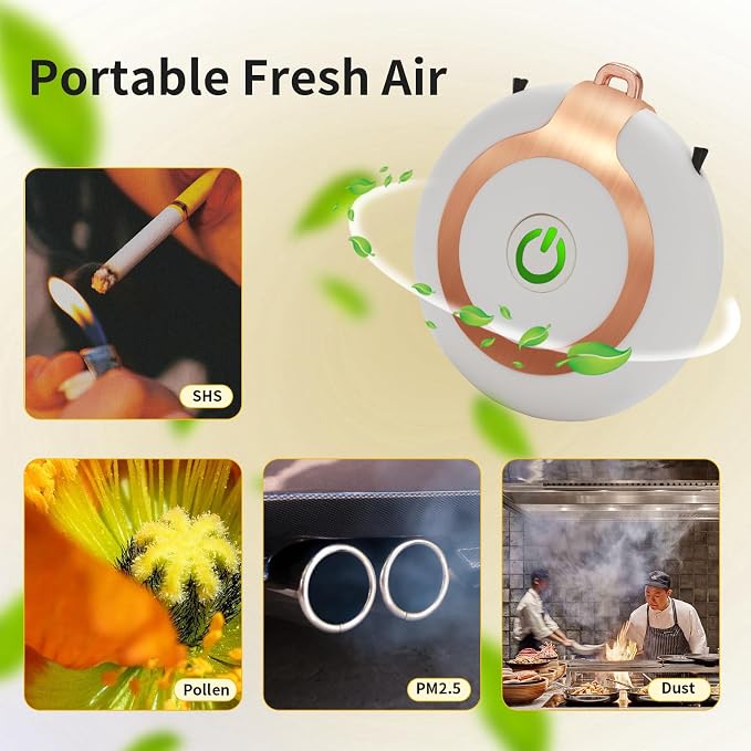 Rechargeable Ionizer Air Purifier, Wearable Air Purifier, Mini Necklace Air - Image 2