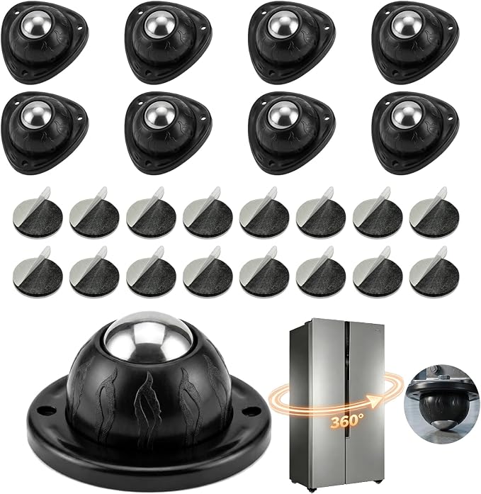Self Adhesive Caster Wheels 8 Pack 16 Pads Furniture Sliders Quiet Rollers | by Unknown