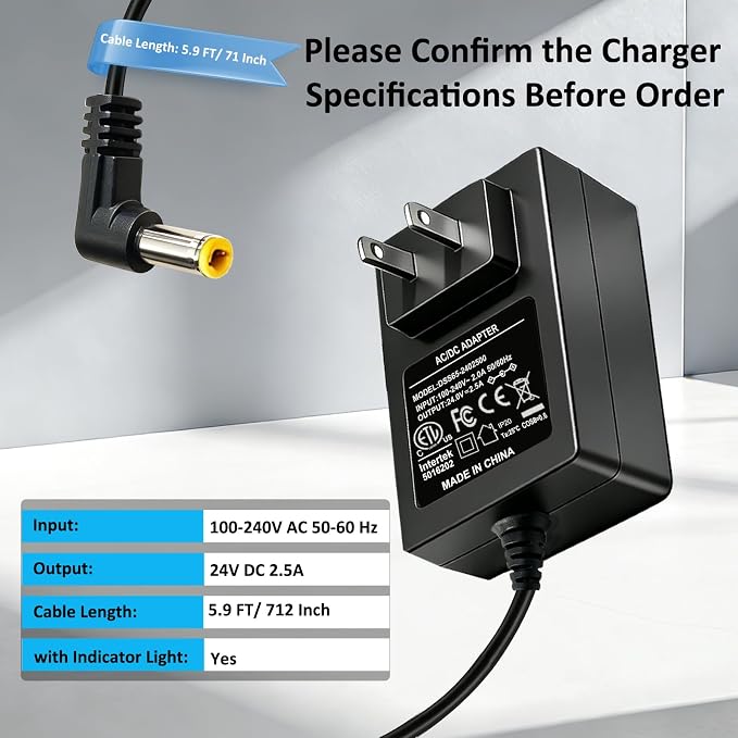 24V 2.5A Power Adapter Compatible - Image 5