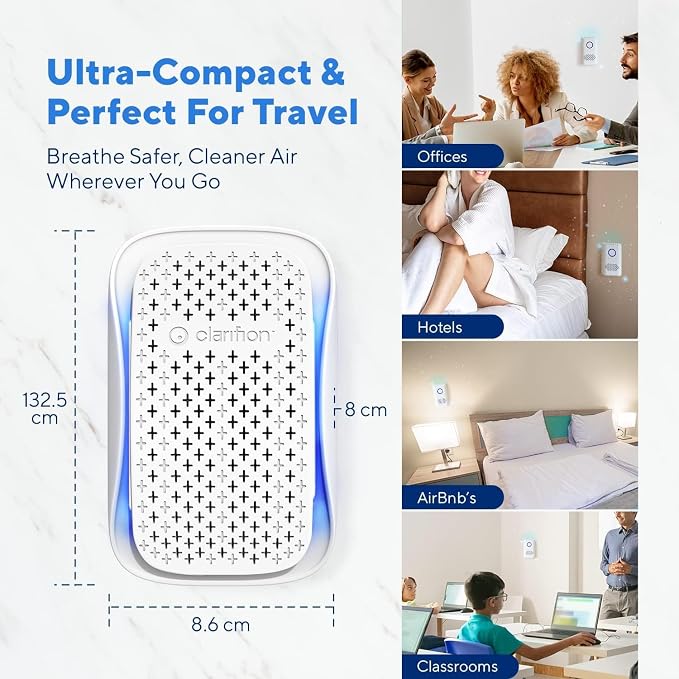 Clarifion - DSTx Portable Air Purifier - Plug In Air Ionizer HEPA Filter - Image 7