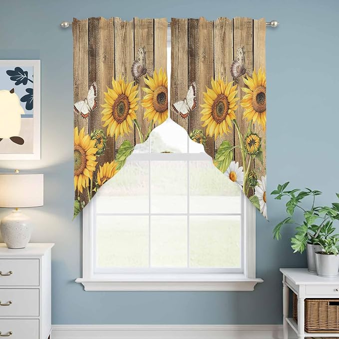 Farmhouse Sunflowers Swag Valances - Image 6
