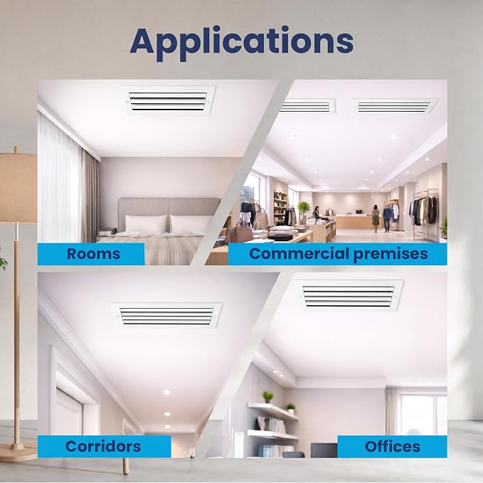 4x12 Aluminum HVAC Vent Cover Wall or Ceiling Register 1-Way Air Flow - Image 5