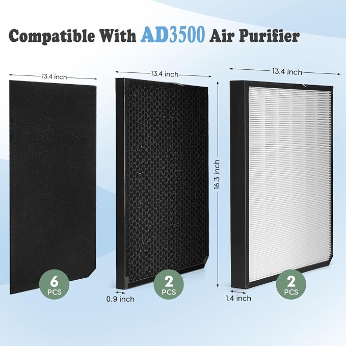 AD3500 Air Purifier Filters Replacement Set Compatible - Image 4
