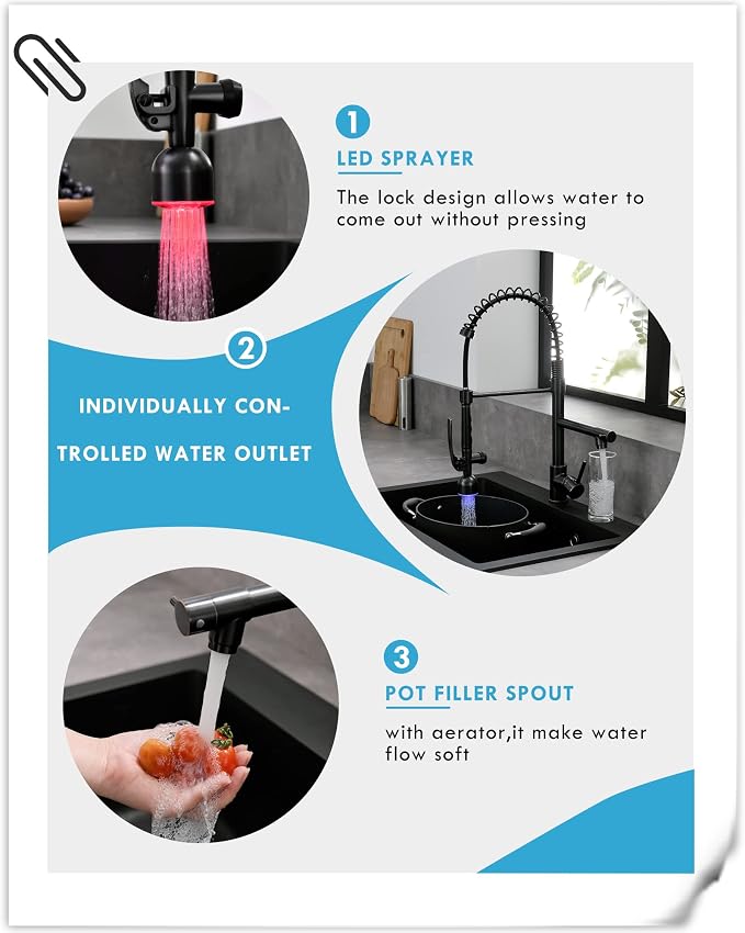 Fapully Commercial Single Handle Pull Down Sprayer Oil Rubbed Bronze Kitchen - Image 2