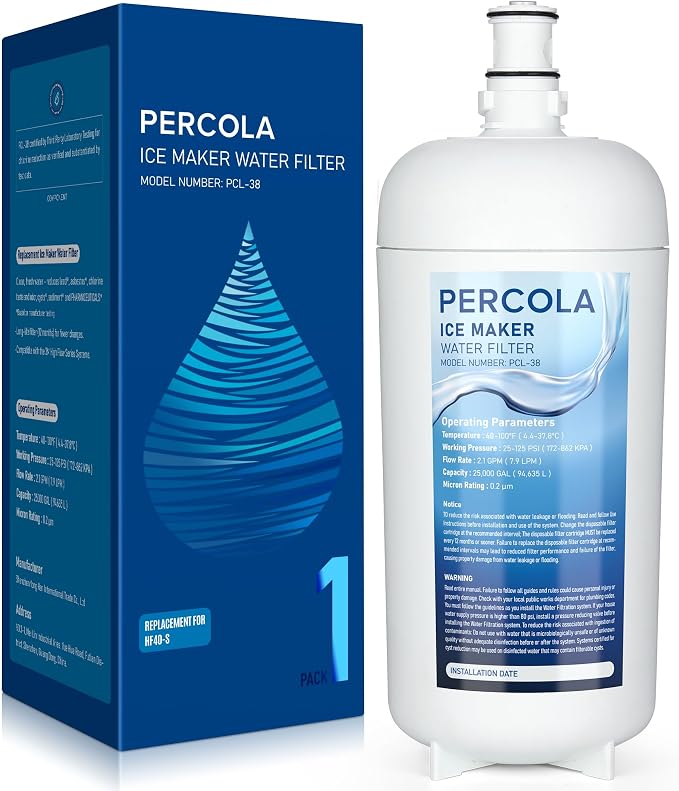 HF40-S/HF45-S Ice Maker Water Filter, Compatible by PERCOLA