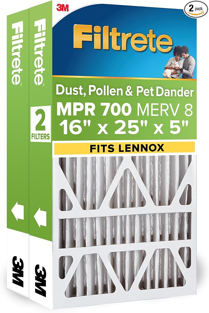 Filtrete 16x25x5 AC Furnace Air Filter, MPR 700, MERV 8, Fits Lennox, Capture by Filtrete