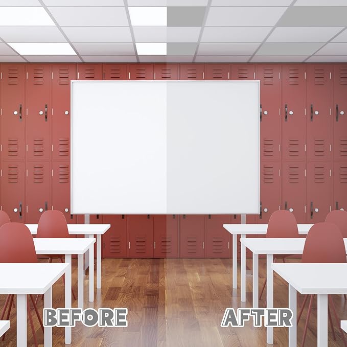 Amylove 4 Pcs Fluorescent Light Covers Classroom Ceiling Panels Light Filters - Image 4