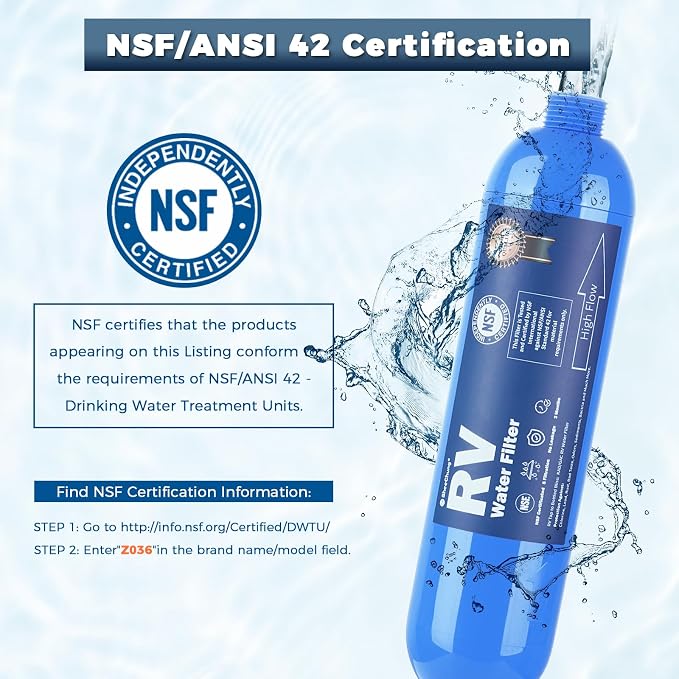 SheeChung RV Water Filter, NSF Certified, 3 PACK Inline Hose Water Filter - Image 2