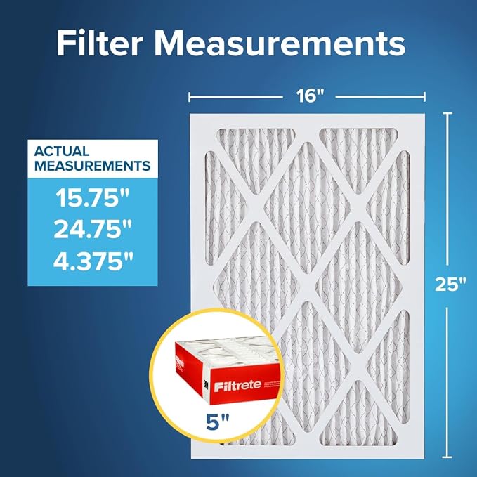 Filtrete 16x25x5 AC Furnace Air Filter, MPR 1000, MERV 11, Fits Lennox Devices - Image 2