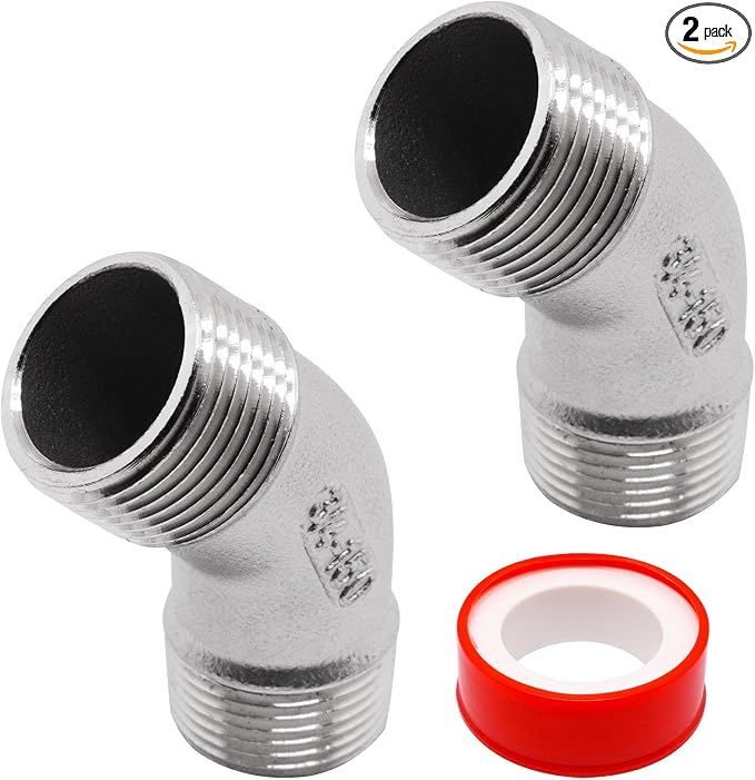 45 Degree Elbow 2PCS, 3/4" NPT Male X 3/4" NPT Male 304 Stainless Steel Pipe by SSYDIEN