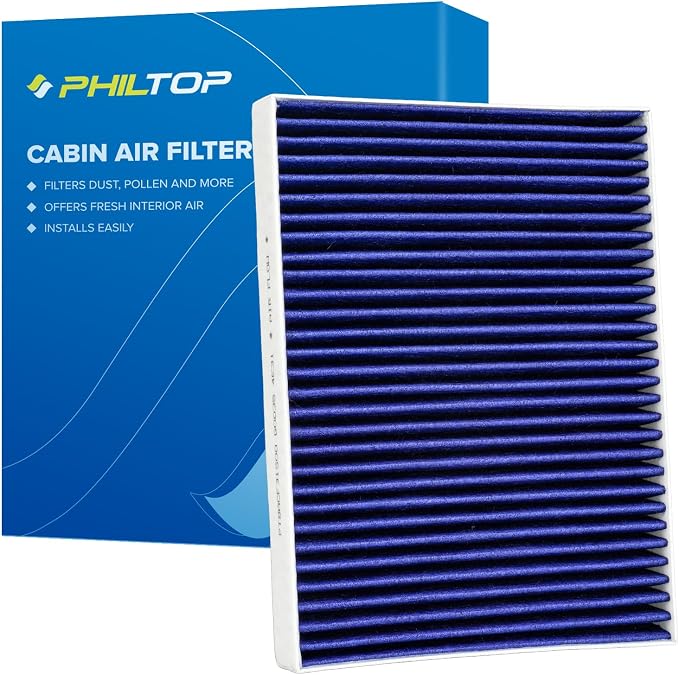 PHILTOP Premium HEPA Cabin Air Filter w/Dual Activated Carbon, Compatible by PHILTOP