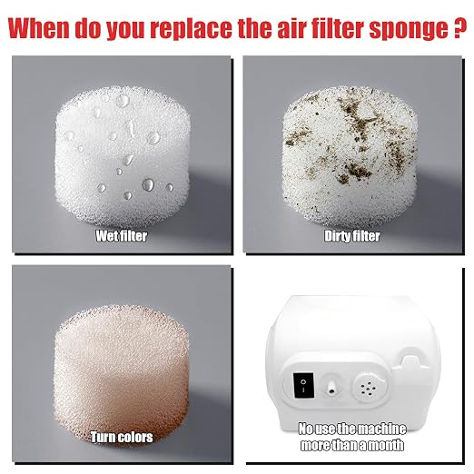 100 Pieces Air Filter Sponge for Compressor System Accessories Round White - Image 4
