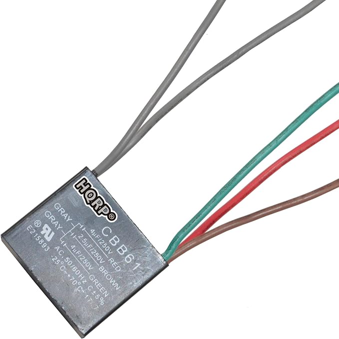 HQRP Capacitor Compatible with Hampton Bay Ceiling Fan 4uf+2.5uf+4uf 5-Wire UL by HQRP