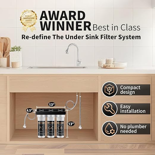 Under Sink Alkaline Water Filter, 9-Layer Water Filter System Reduces Heavy - Image 3