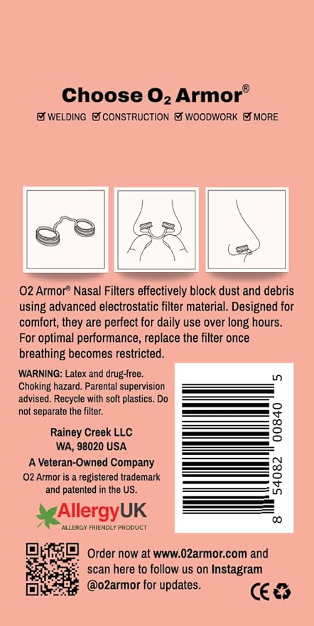 O2 Armor Nose Filters for Welders & Allergies - Image 6