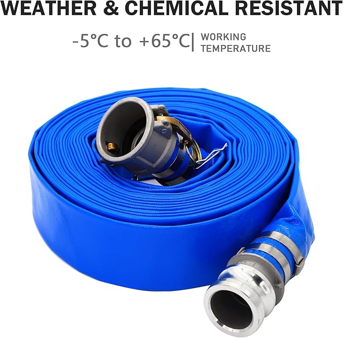 DAVCO 1.5" ID × 50 ft Pool Backwash Hose, Heavy Duty Reinforced Blue PVC Lay - Image 4