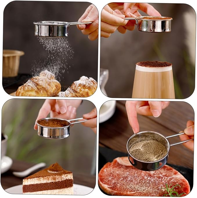 2pcs Stainless Steel Powdered Sugar Sieve Flour Sieve Sugar Sifter Baking - Image 4