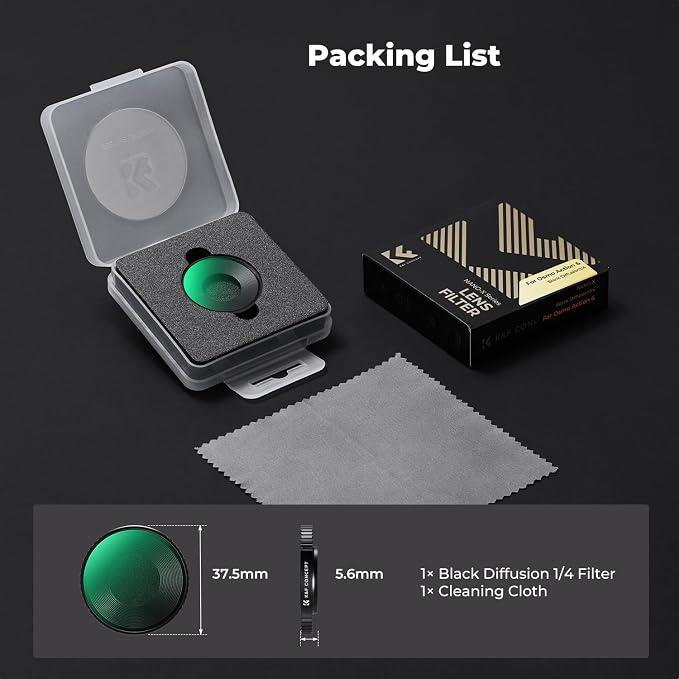 K&F CONCEPT Screw On Black Diffusion 1/4 Filter Compatible - Image 6