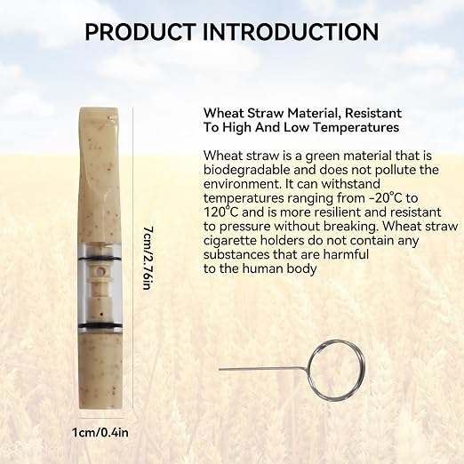 Cigarette Filters Wheat Straw 12pcs Cigarette Holder Reusable Clean Tar Tobacco - Image 2