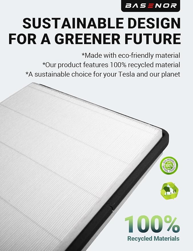 BASENOR 2026 Upgraded Tesla Cybertruck Air Filter HEPA Cabin Intake Air Filter - Image 8