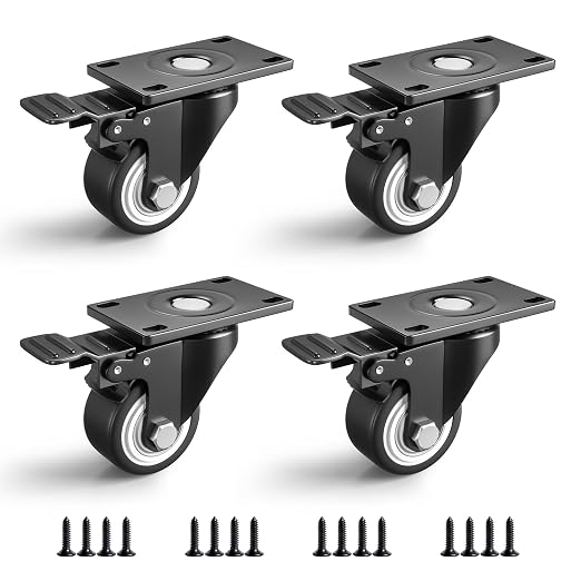 1.5 Inch Caster Wheels for Furniture, Small Casters Set of 4 by ANDUTEES