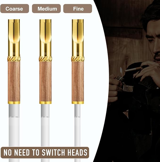 Reusable Washable Cigarette Filter Handcrafted Wood Metal Smoking Cigarette - Image 2