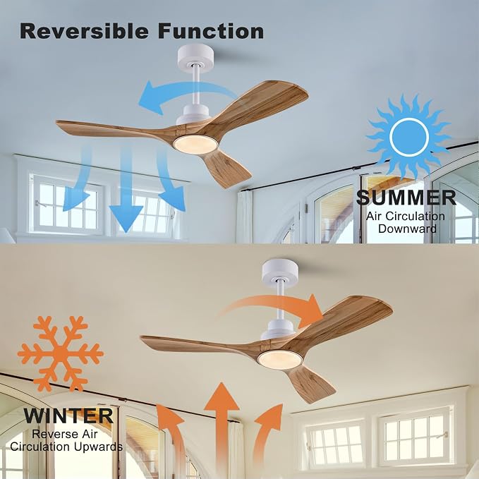 QUTWOB 42" Wood Ceiling Fan - Image 3