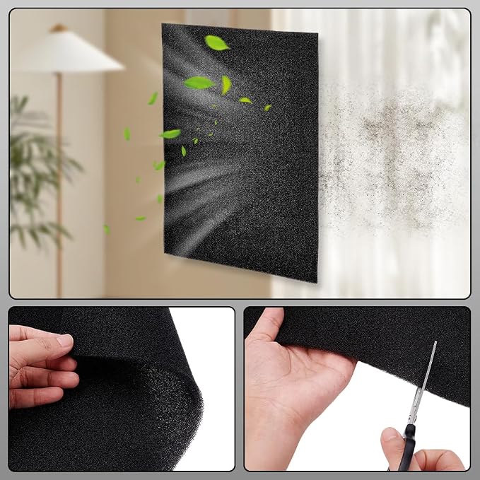 PH PandaHall 4pcs Air Conditioner Filter Pad 16" x 12.8" x 1/4" Cut to Fit Foam - Image 3