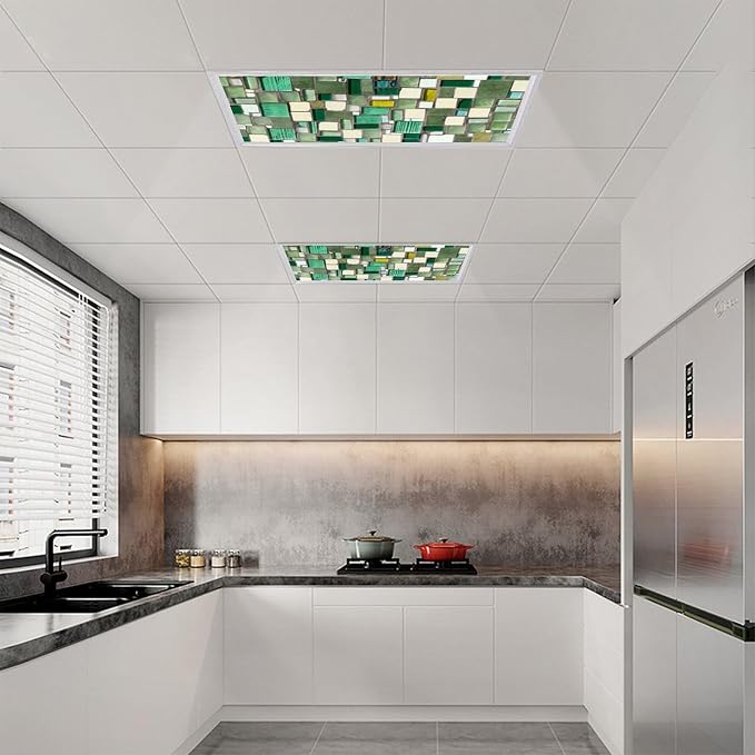 2 Pack Fluorescent Light Covers 4 X 2 Feet Abstract GlassMagnetic Light Cover - Image 8