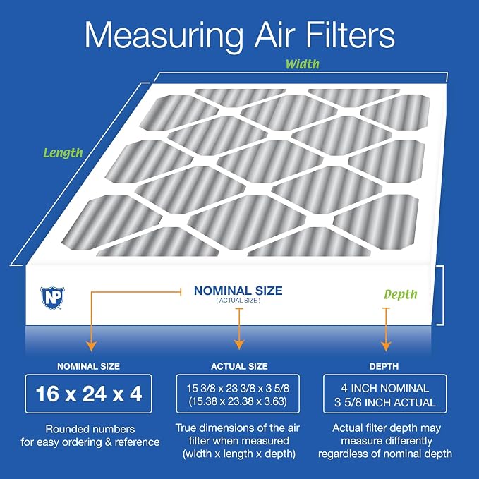 Nordic Pure 16x24x4 Pleated Plus Carbon Air Filters MERV 8 2 Pack - Image 2