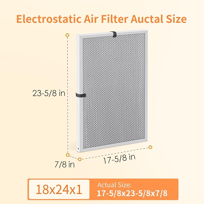 2-Pack 18x24x1 MERV 8 Reusable & Washable Electrostatic Air Filters - Image 2