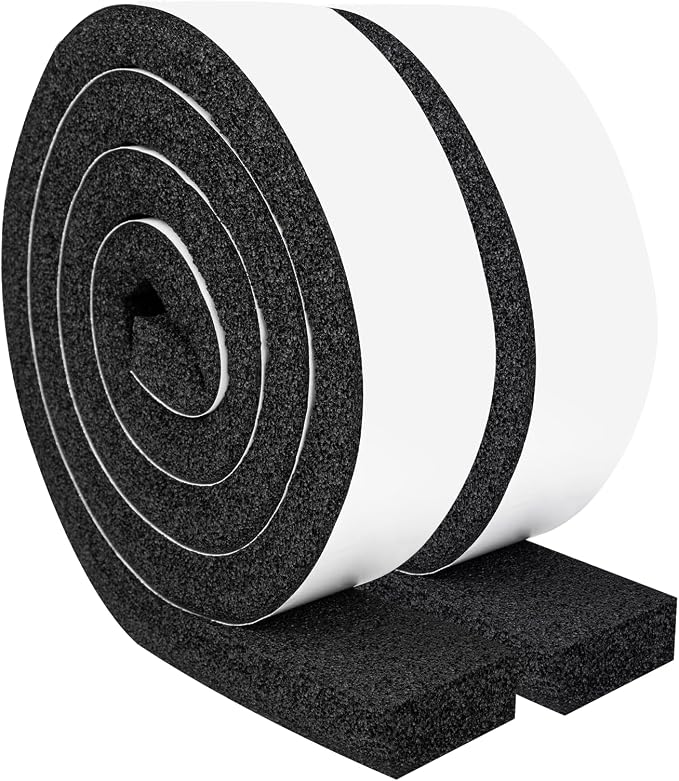 Yotache Open Cell Foam Air Conditioner Weather-Strip Seal Tape 2"x1", Thick by yotache