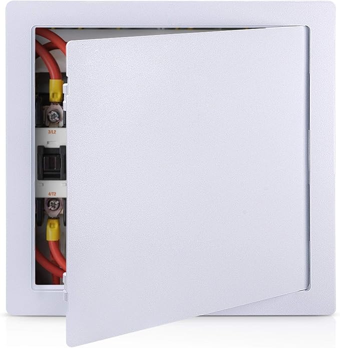 Plastic Wall & Ceiling Access Panel, 14 x 14 Inch, Reinforced Hinged, Removable, White