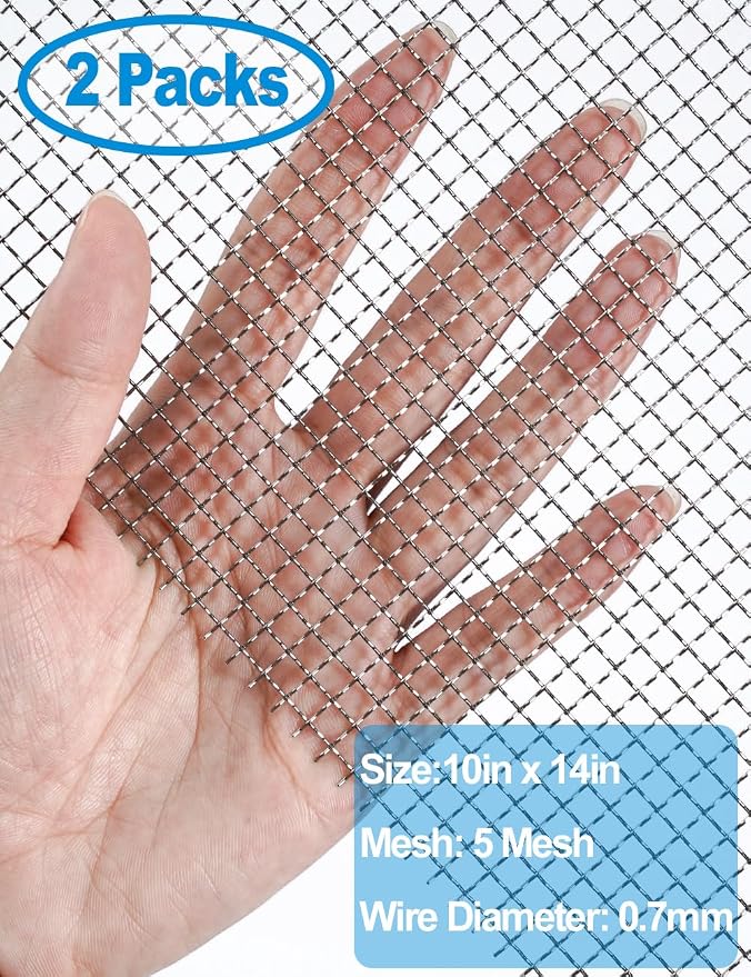 2Pack 5Mesh 10'' x 14'' Wire Mesh Screen, 304 Stainless Steel Anti-Rusted Mesh - Image 2