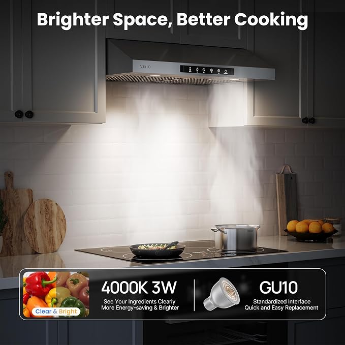 30 Inch Under Cabinet Range Hood, 900CFM Fast Venting Ducted, Kitchen Hood - Image 7
