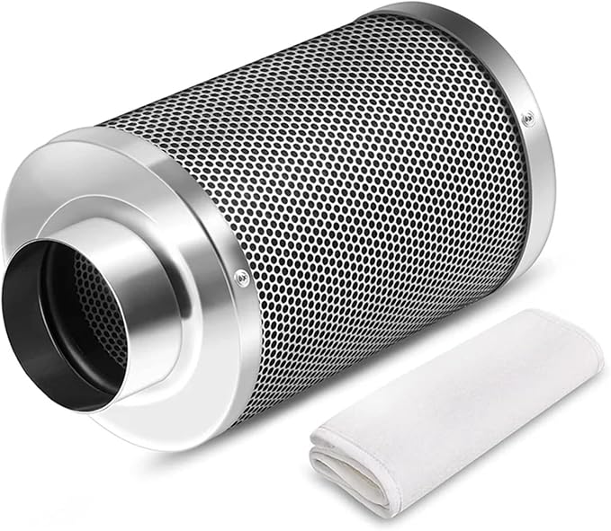 4 Inch Air Carbon Filter Odor Control, Reversible Flange, Pre-Filter Included by Unknown