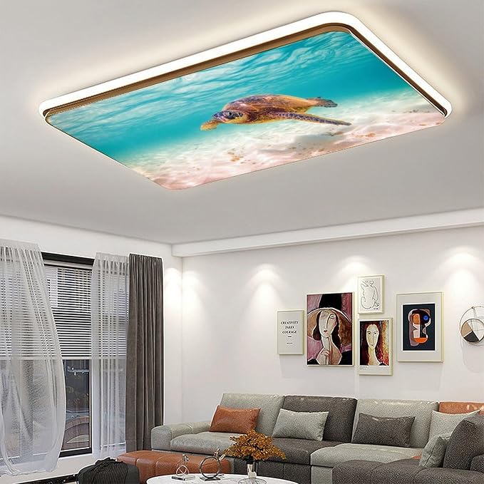2 Pack Fluorescent Light Covers 4 X 2 Feet Sea Turtle Magnetic Light Cover - Image 6