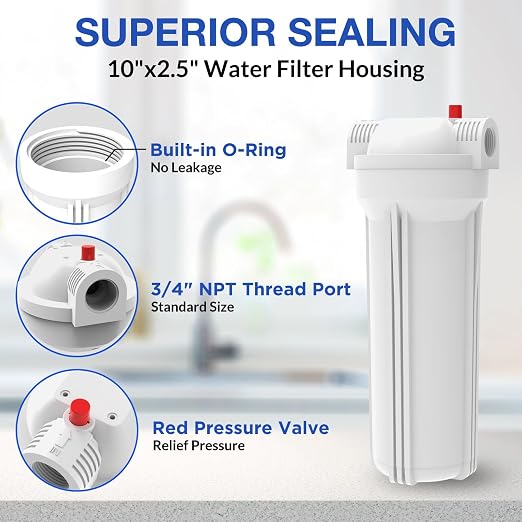 SimPure Whole House Water Filter Housing, Inline Water Filter - Image 2