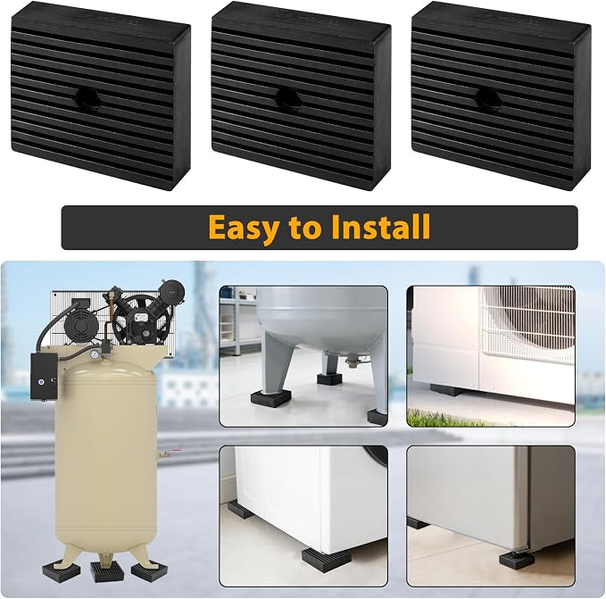 Solid Shock Rubber Pads, Heavy Duty Square Rubber Block - Image 4