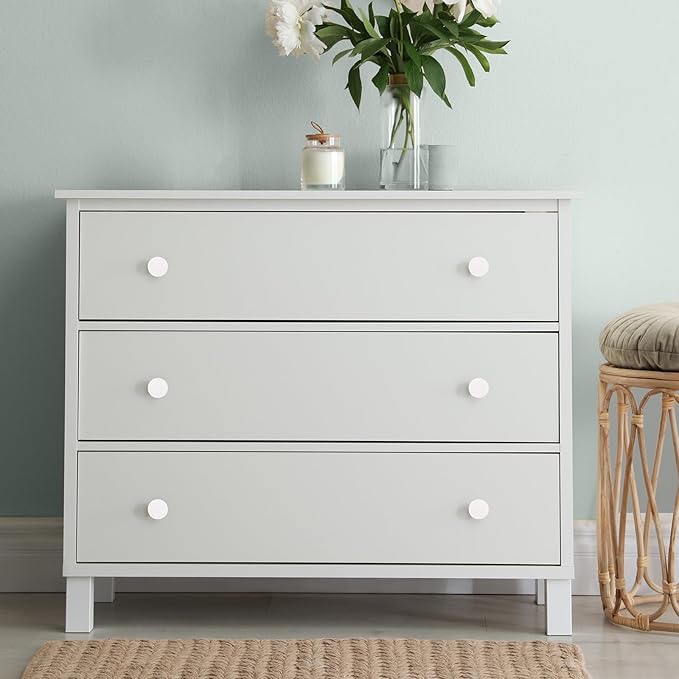 Ravinte 25 Pack Cabinet Knobs White Kitchen Cabinet Knobs Round Dresser Drawer Pulls Closet Door Pulls 1-1/5 Inch