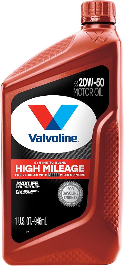 Valvoline High Mileage with MaxLife Technology 20W-50 Synthetic Blend Motor Oil by Valvoline