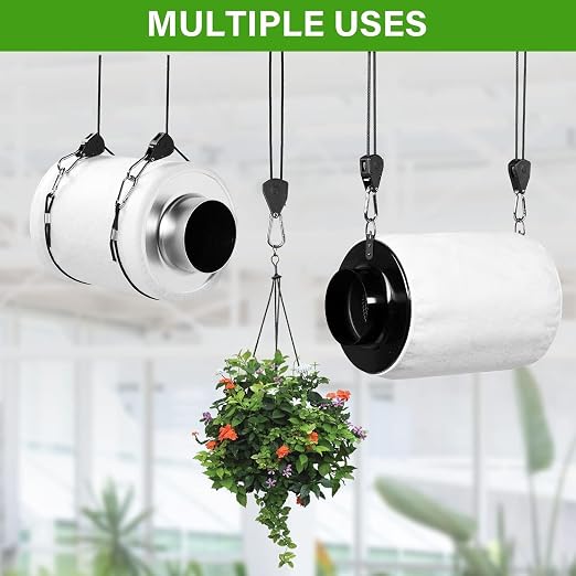 InfiniPower 4 Inch Inline Fan, 8 Feet Silver Ducting Rope Hanger - Image 6