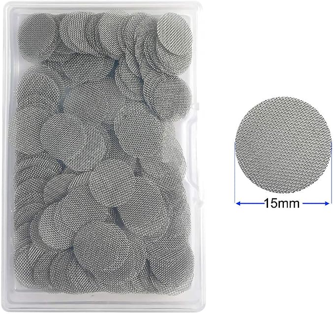 200pcs Stainless Steel Pipe Filters, 15mm/0.59 Inch Smoking Screens Pipe - Image 2