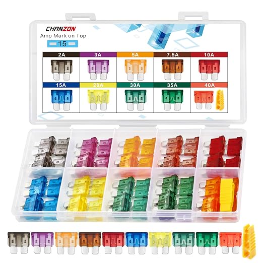 Chanzon UL Listed Standard Blade Fuse Assortment Kit ATC ATO APR 10 Values 5 by Chanzon