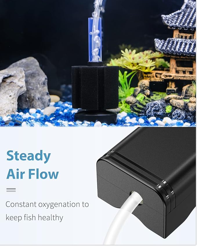 Pawfly Aquarium Air Pump with Nano Bio Sponge Filter Kit Air Control Valve - Image 7
