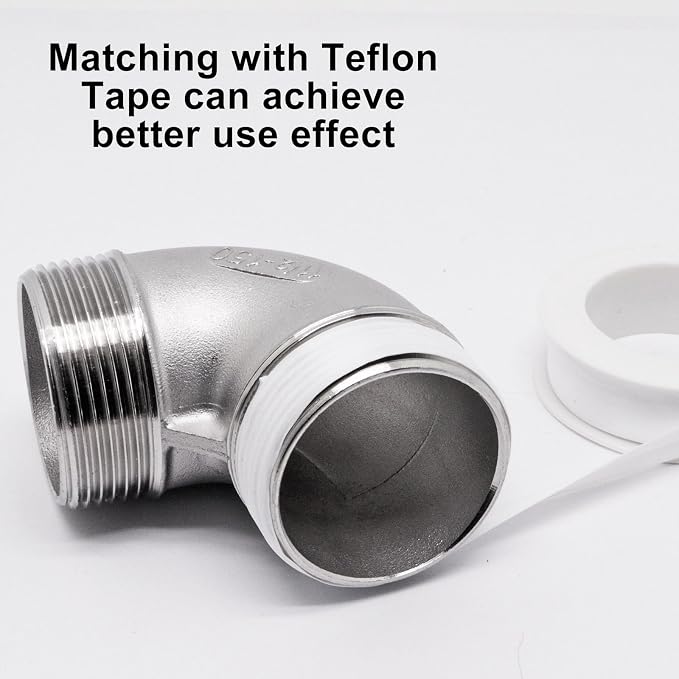 90 Degree Elbow 1PCS, 1-1/2" NPT Male X 1-1/2" NPT Male 304 Stainless Steel - Image 4