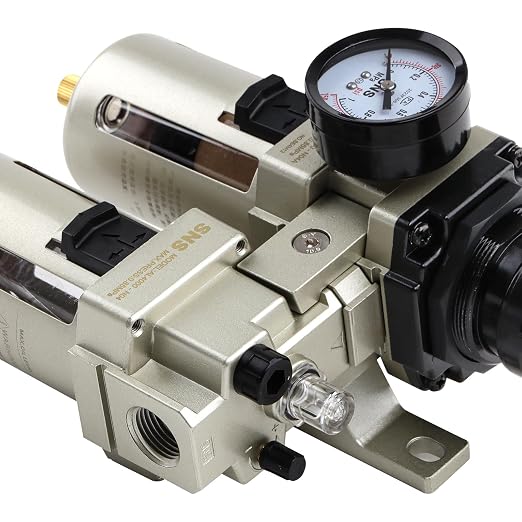 SNS 1/2" NPT Compressed Air Filter Regulator Lubricator Two Units Combo FRL - Image 6