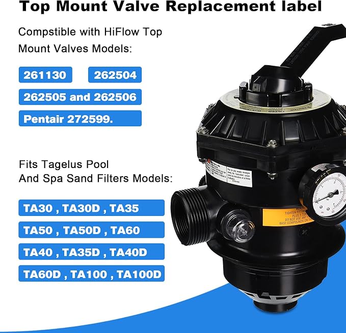 Sand Filter Valve Label Replacement Pentair Top Mount Valve Sticker 272599 | - Image 3